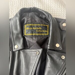 Nicole Sarhady Collections Vintage Black Leather Moto Jacket